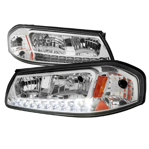 Spec-D Tuning 00-05 Chevrolet Impala Chrome Euro Headlights With LED 2LH-IPA00-V2-RS - main